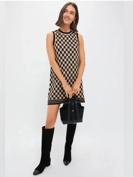 Tuckernuck Onyx and Camel Knit Geo Marie Dress - Picture 2 of 3